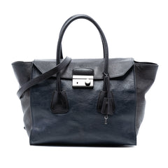 Bicolor Glace Calf Sound Lock Satchel