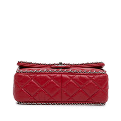 Crumpled Chain All Over Flap 