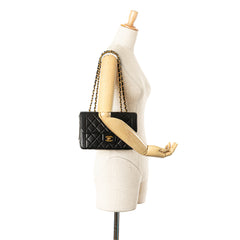 Medium CC Quilted Lambskin Border Single Flap