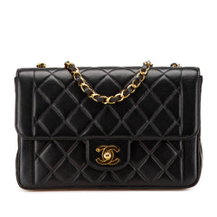 Medium CC Quilted Lambskin Border Single Flap