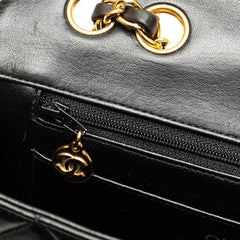 Medium CC Quilted Lambskin Border Single Flap