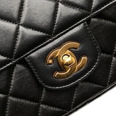 Medium CC Quilted Lambskin Border Single Flap