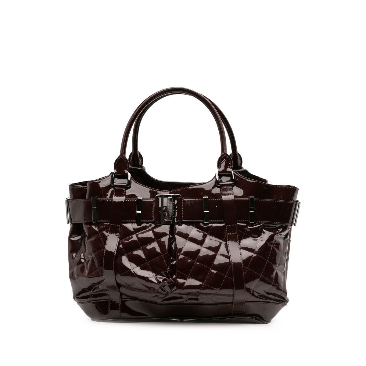 Large Quilted Patent Beaton Tote