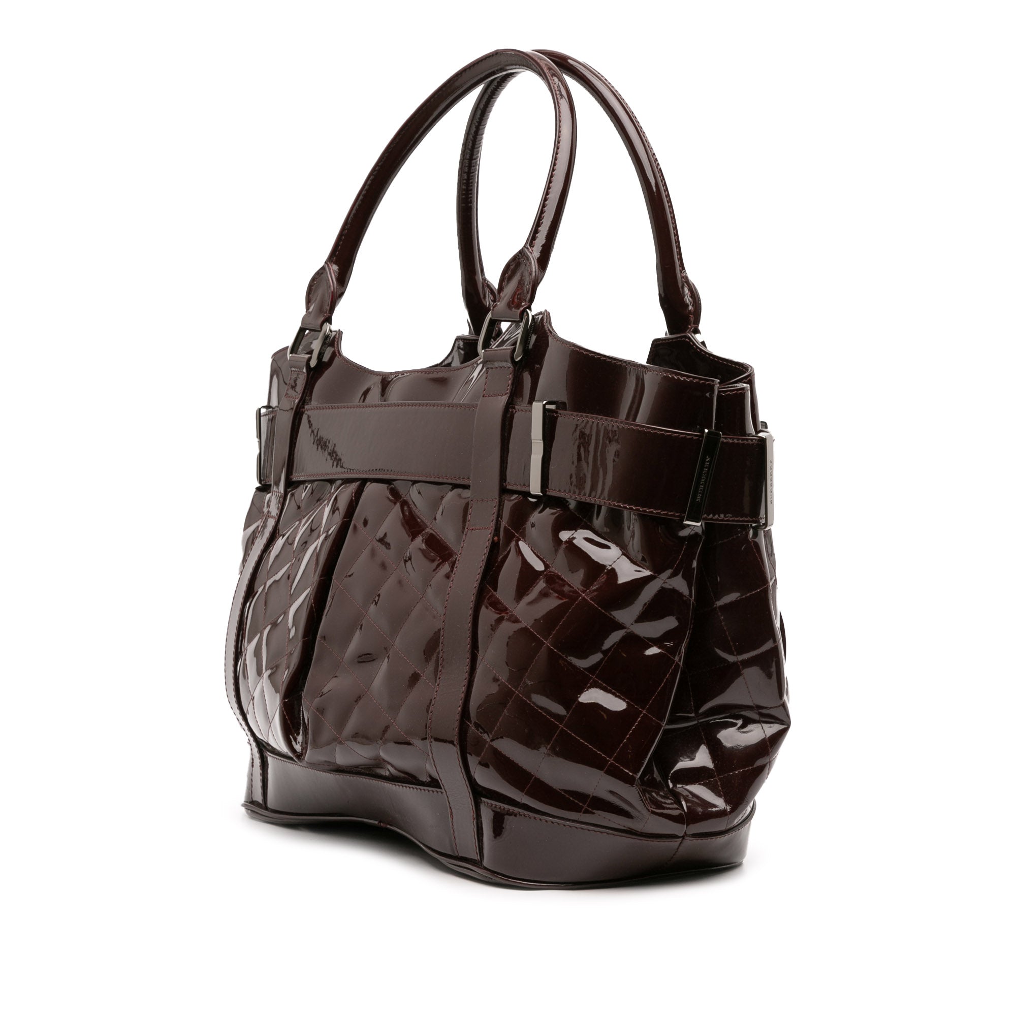 Large Quilted Patent Beaton Tote