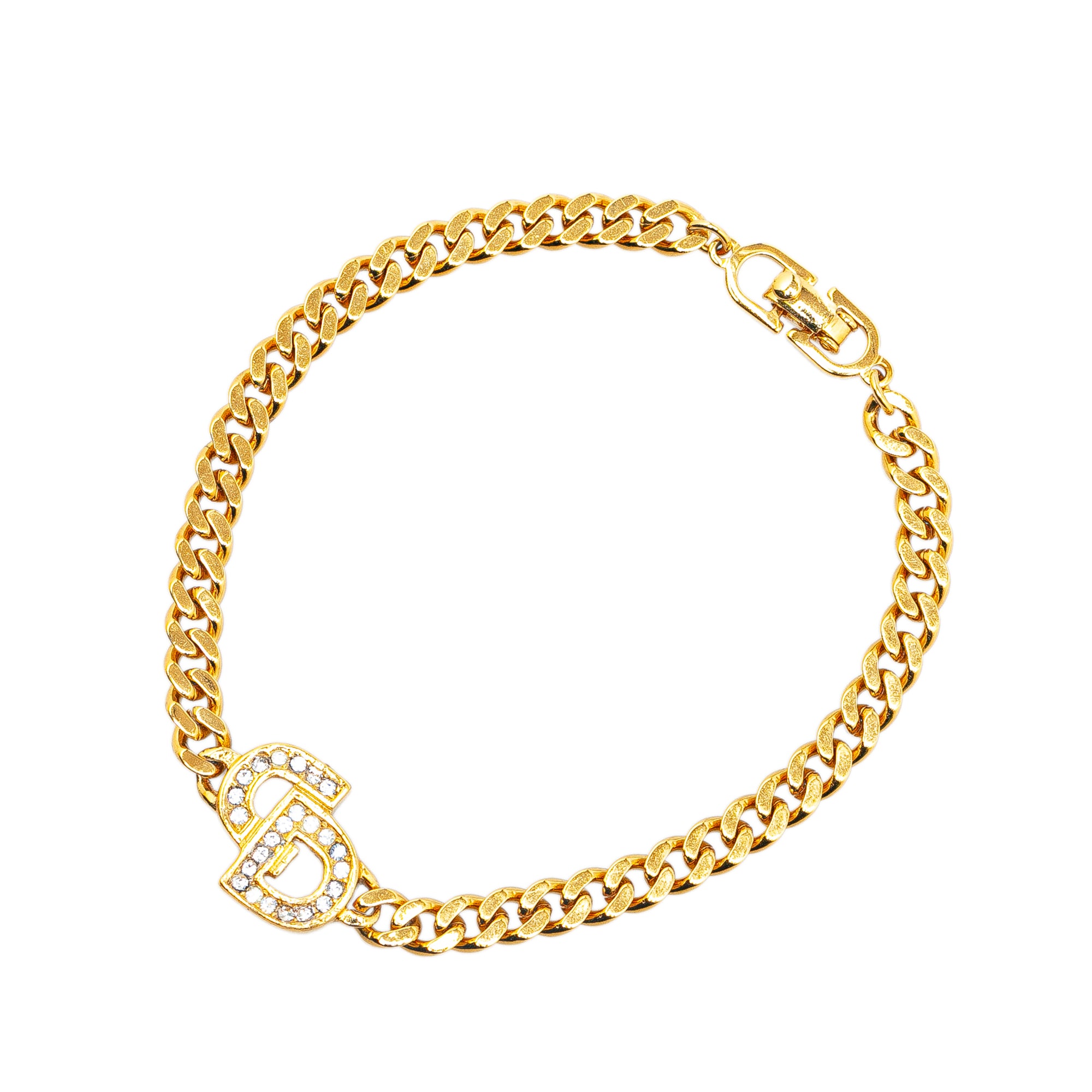 Gold Plated CD Rhinestone Bracelet