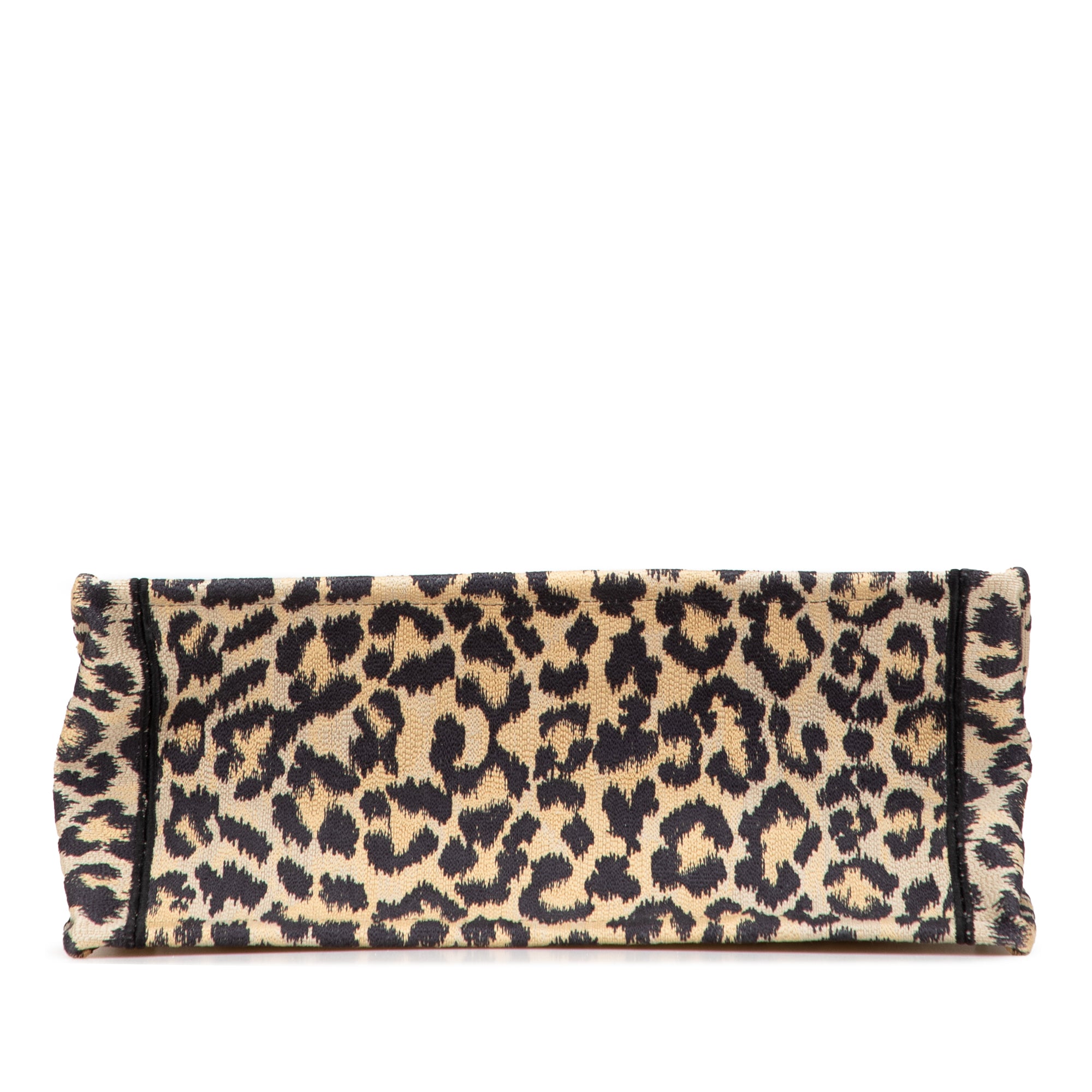 Mizza Medium Embroidered Canvas Leopard Book Tote