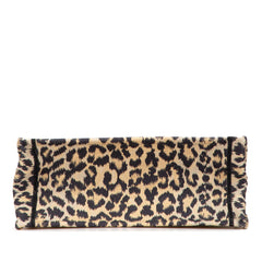 Mizza Medium Embroidered Canvas Leopard Book Tote
