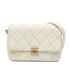 Small Quilted Caviar Chain Melody Flap