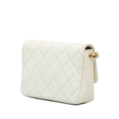 Small Quilted Caviar Chain Melody Flap
