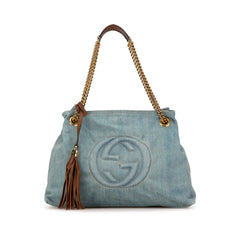 Medium Denim Soho Chain Tote_0