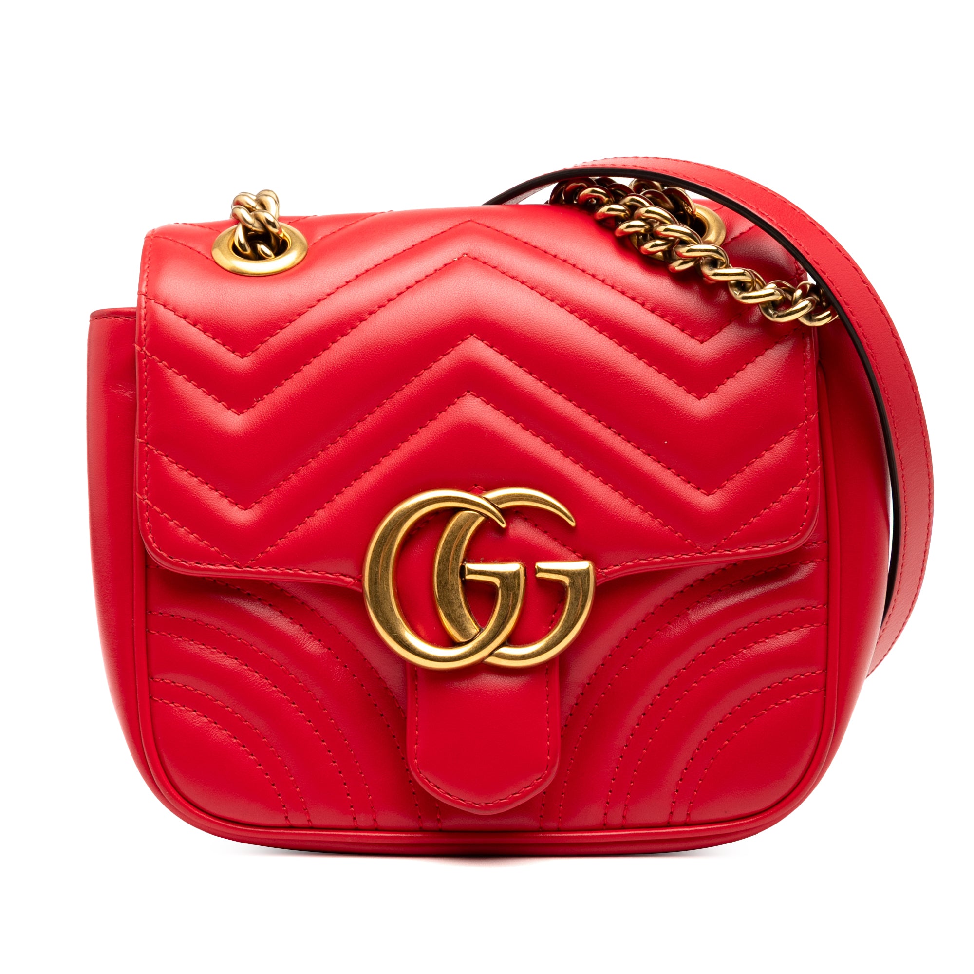 Mini GG Marmont Matelasse Leather Flap Crossbody