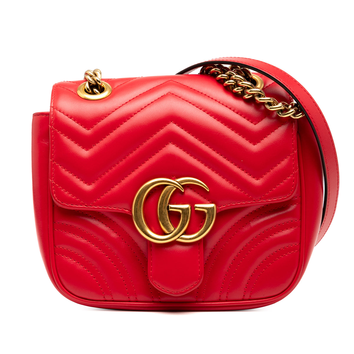 Mini GG Marmont Matelasse Leather Flap Crossbody