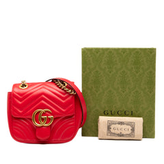 Mini GG Marmont Matelasse Leather Flap Crossbody