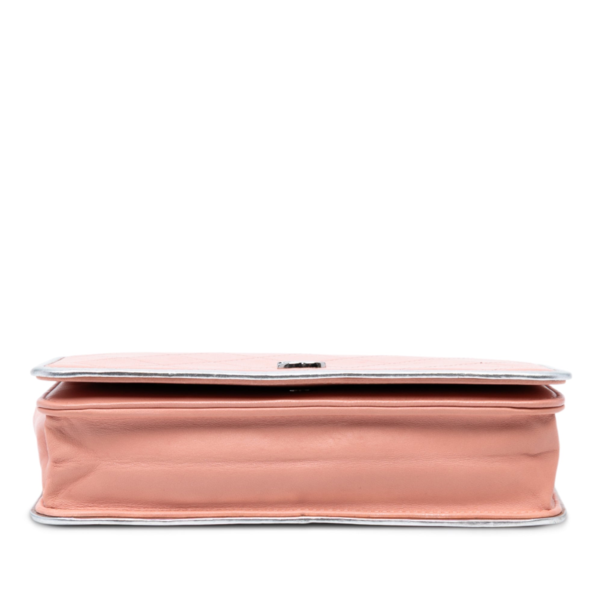 CC Quilted Bicolor Lambskin Wallet On Chain