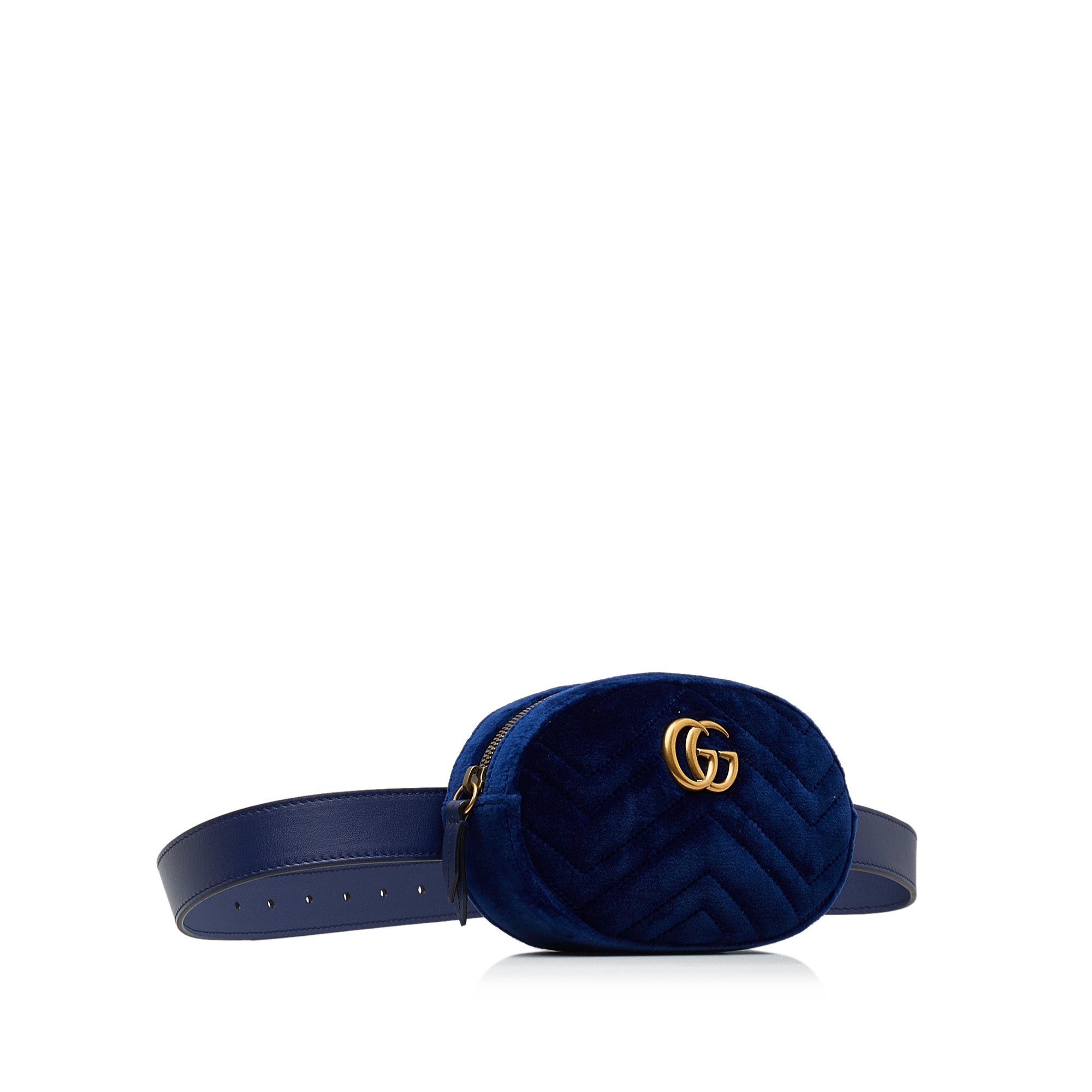 GG Marmont Matelasse Velvet Belt Bag