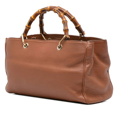 Medium Calfskin Bamboo Shopper Satchel