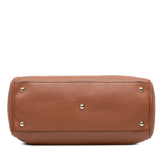 Medium Calfskin Bamboo Shopper Satchel