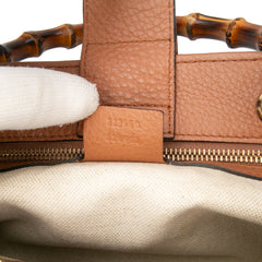 Medium Calfskin Bamboo Shopper Satchel