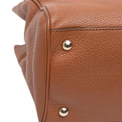 Medium Calfskin Bamboo Shopper Satchel