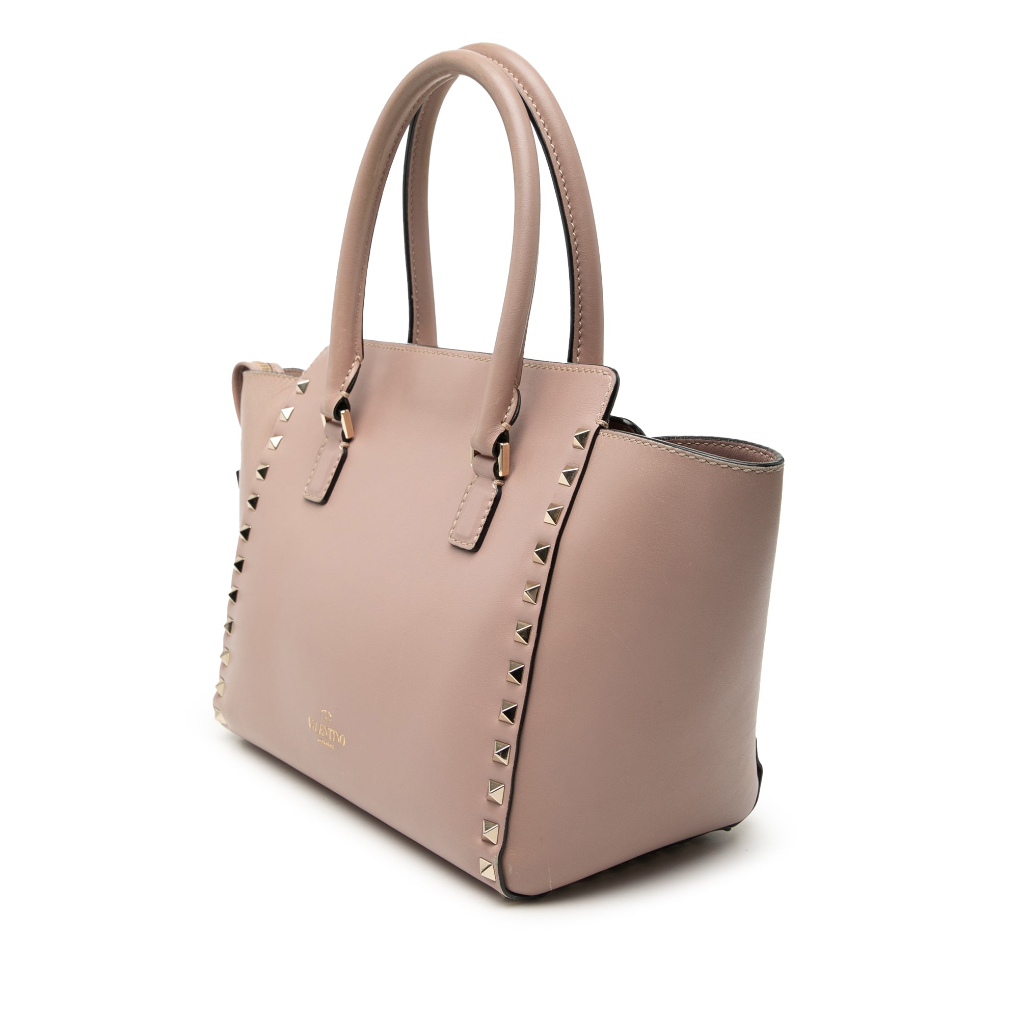 Small Leather Rockstud Trapeze Satchel