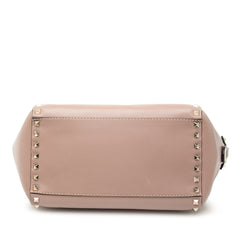 Small Leather Rockstud Trapeze Satchel