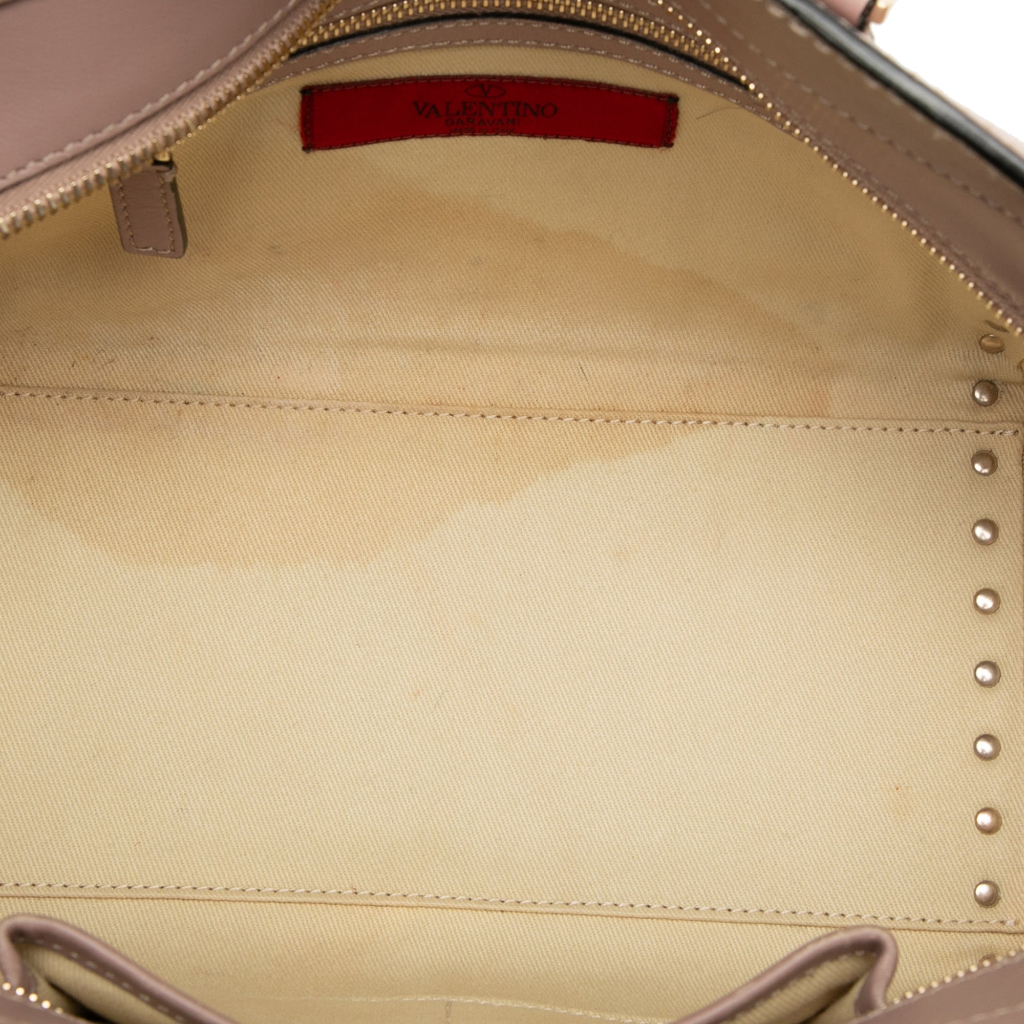 Small Leather Rockstud Trapeze Satchel