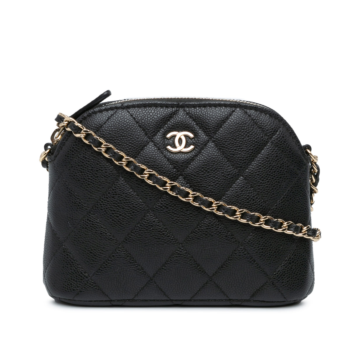 CC Quilted Caviar Clutch On Chain