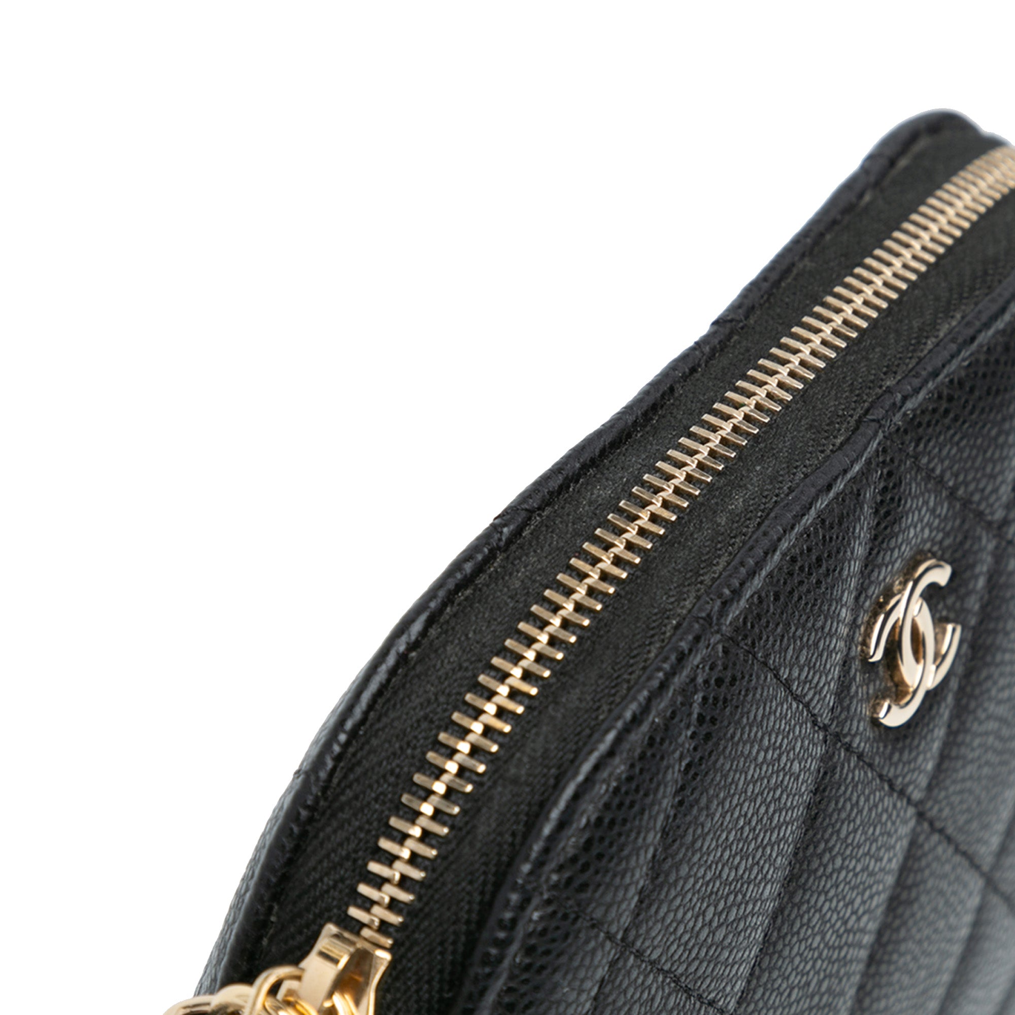 CC Quilted Caviar Clutch On Chain