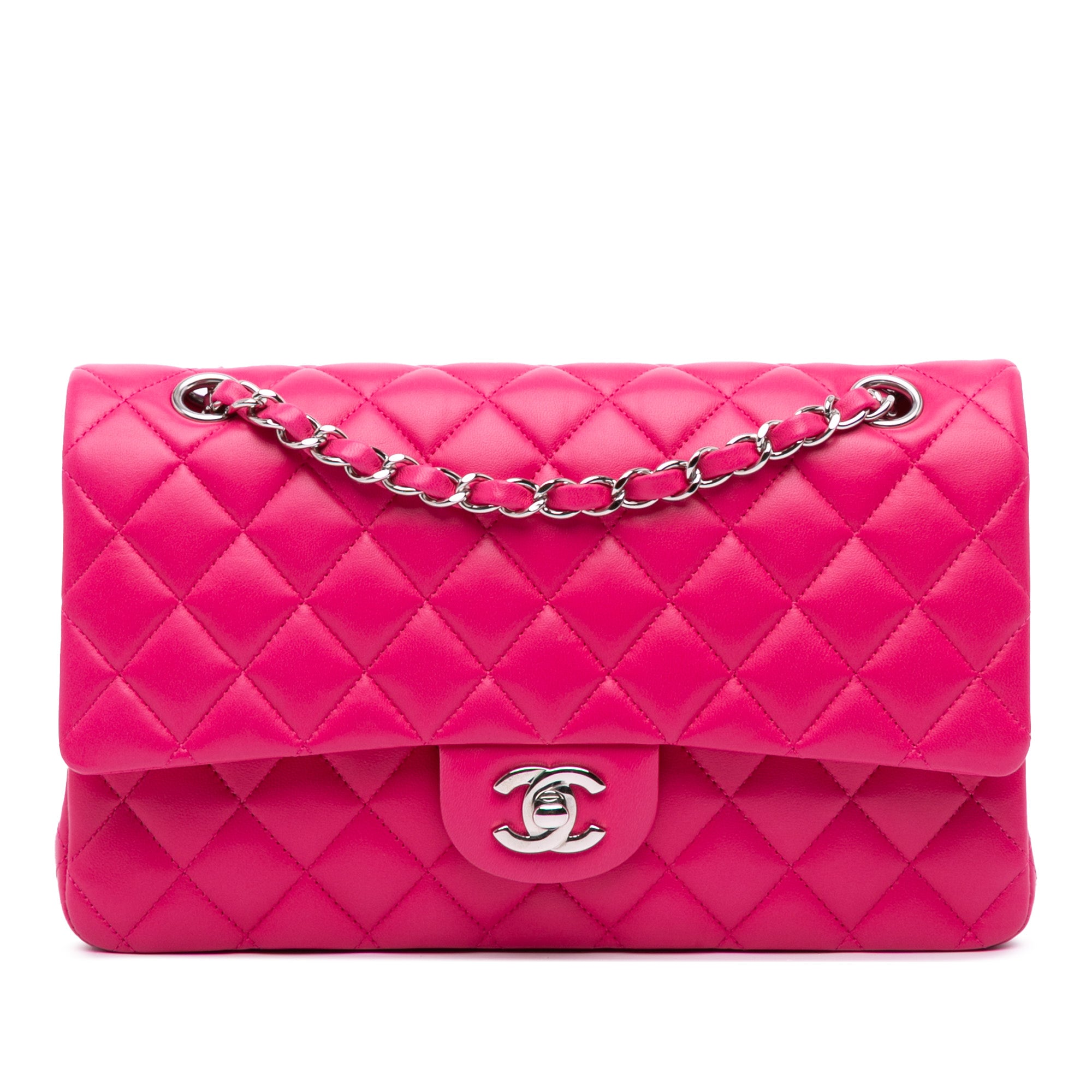 Medium Classic Lambskin Double Flap