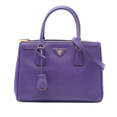 Small Saffiano Lux Galleria Double Zip Satchel