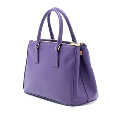 Small Saffiano Lux Galleria Double Zip Satchel