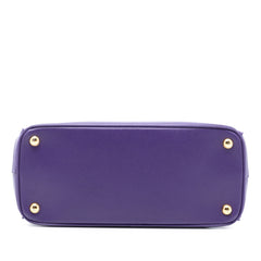 Small Saffiano Lux Galleria Double Zip Satchel