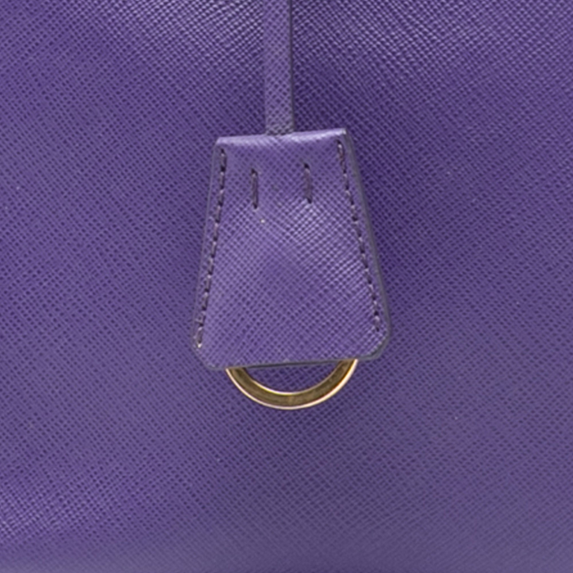 Small Saffiano Lux Galleria Double Zip Satchel