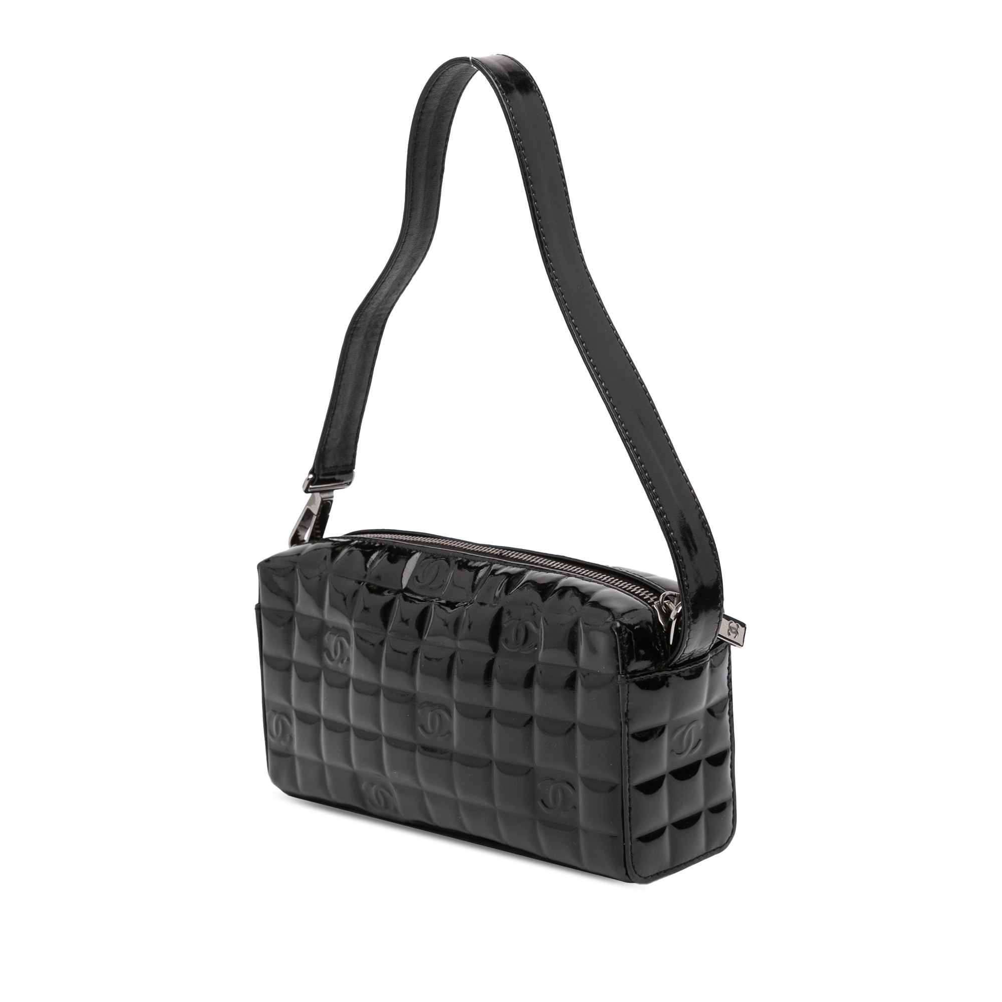 CC Chocolate Bar Patent Shoulder Bag