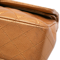 Medium Classic Metallic Caviar Double Flap