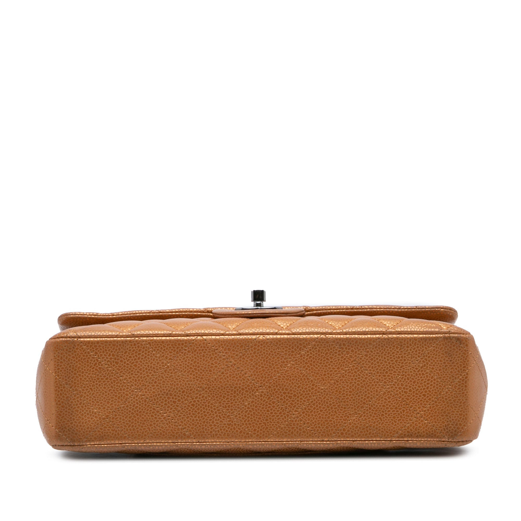 Medium Classic Metallic Caviar Double Flap
