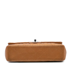 Medium Classic Metallic Caviar Double Flap