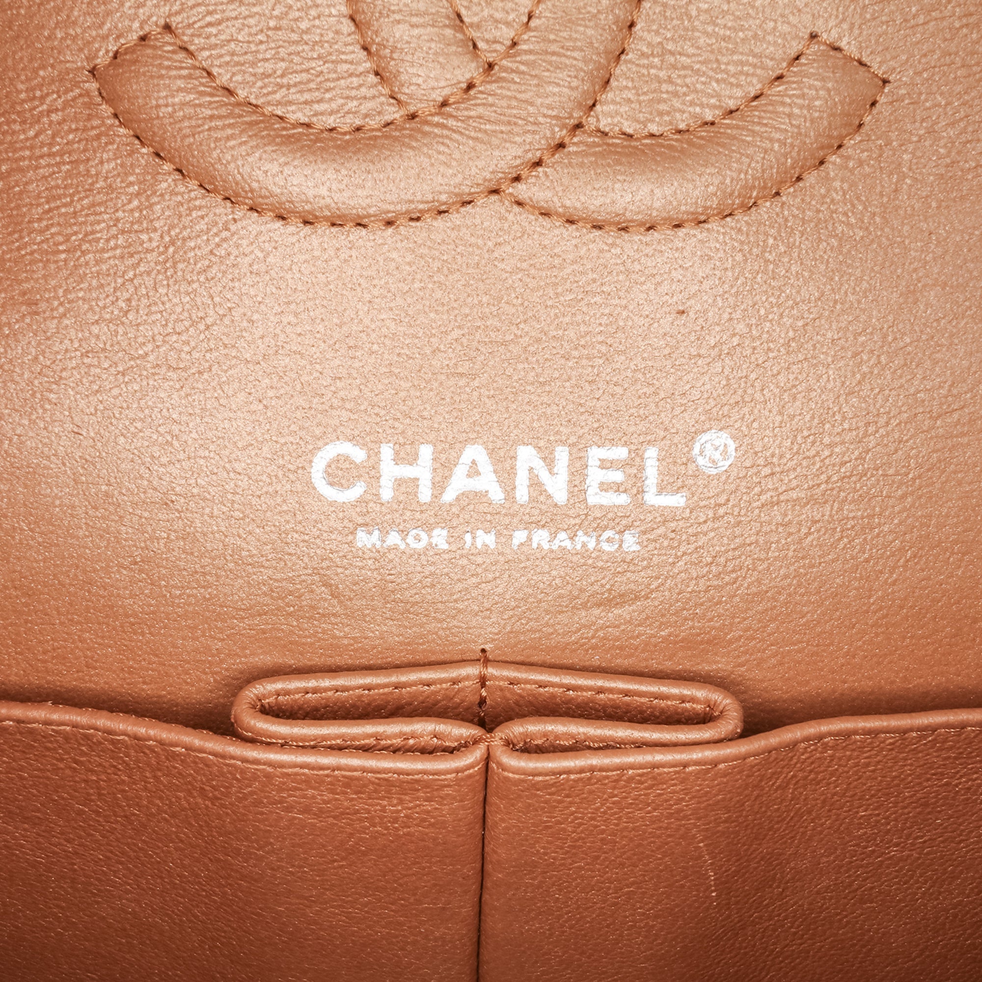 Medium Classic Metallic Caviar Double Flap