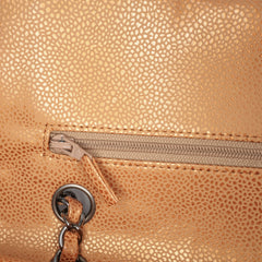 Medium Classic Metallic Caviar Double Flap
