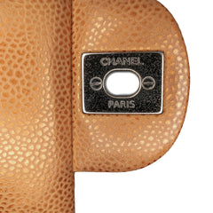 Medium Classic Metallic Caviar Double Flap