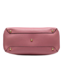 Medium Leather and House Check Banner Satchel