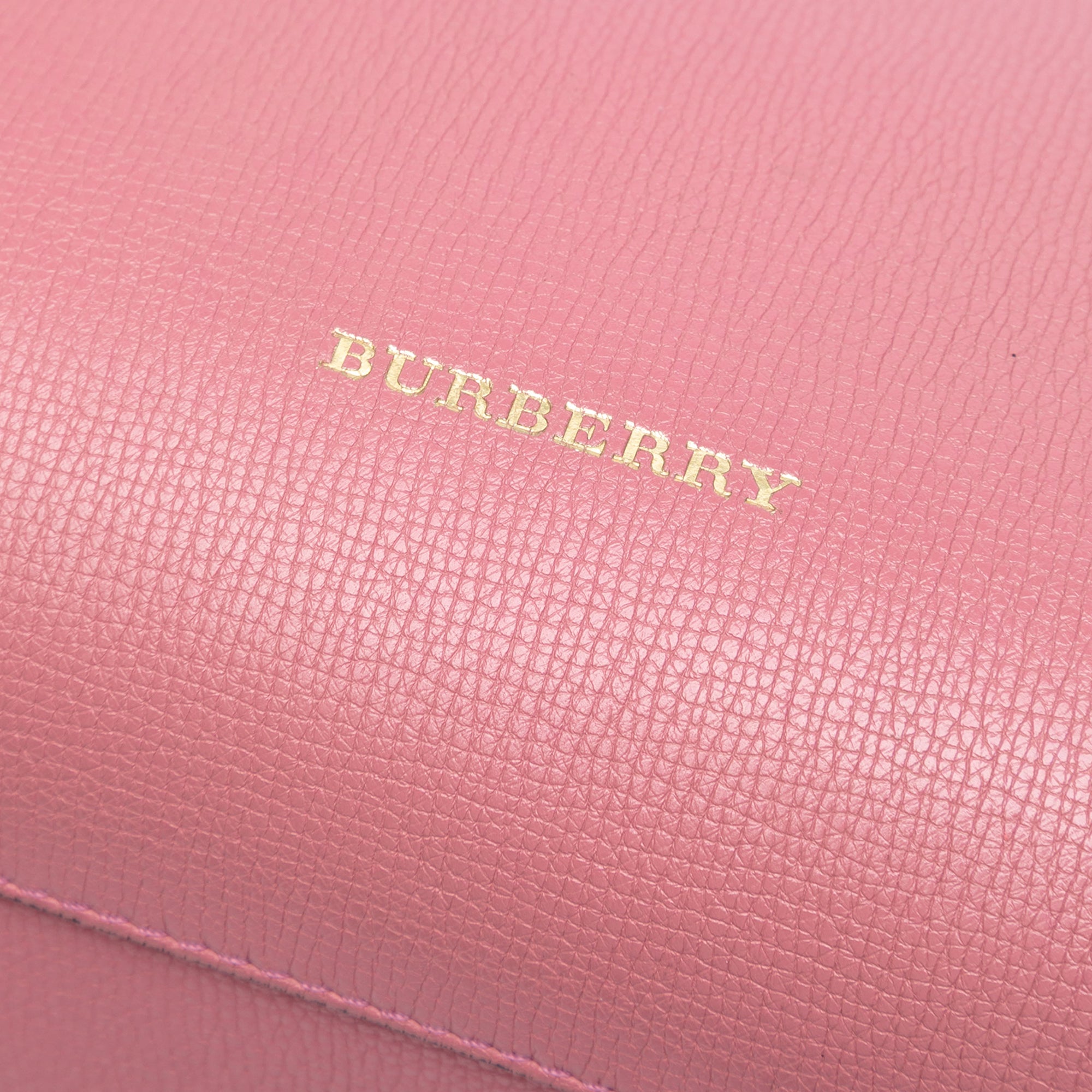 Medium Leather and House Check Banner Satchel