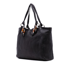 Large Pebbled Calfskin Bamboo Jungle Convertible Tote