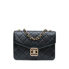 Quilted Lambskin Crystal Geometric CC Frame Flap