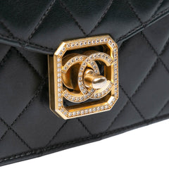 Quilted Lambskin Crystal Geometric CC Frame Flap