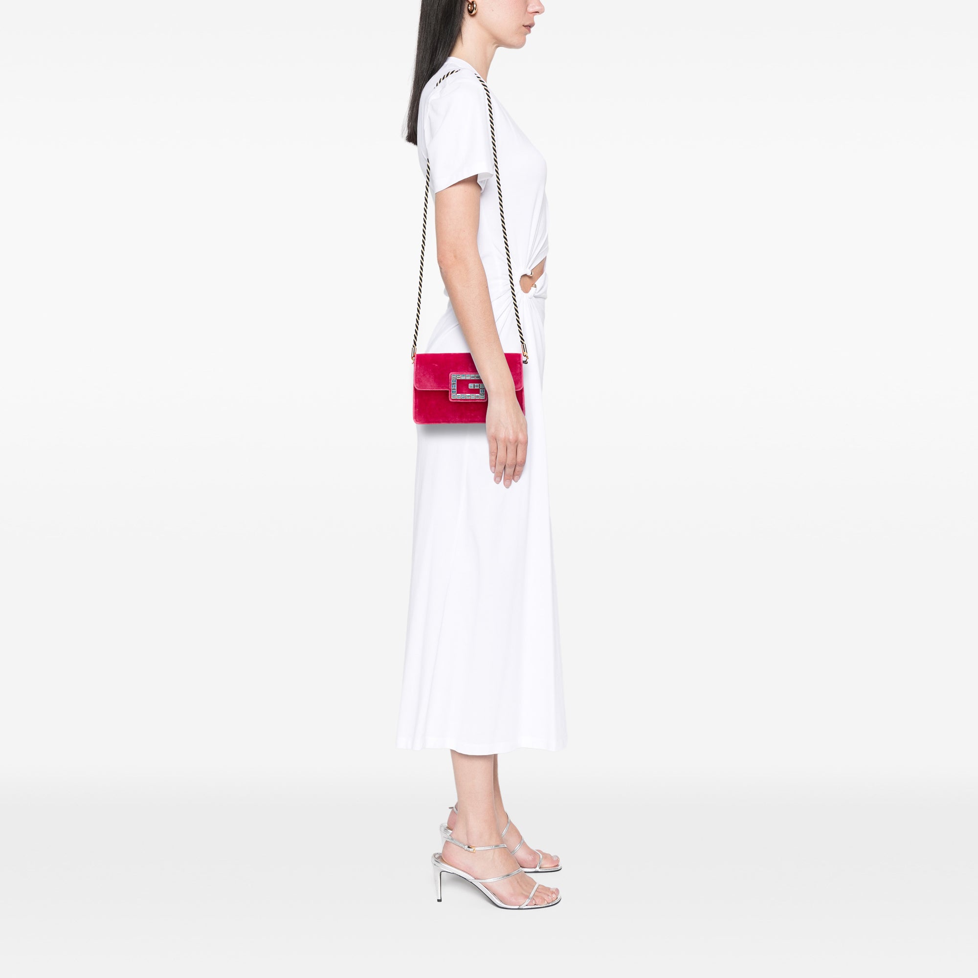 Crystal GG Velvet Broadway Crossbody