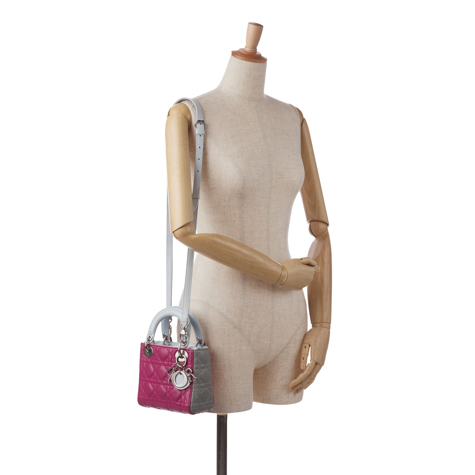 Mini Tricolor Lambskin Cannage Lady Dior