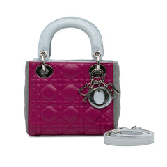 Mini Tricolor Lambskin Cannage Lady Dior