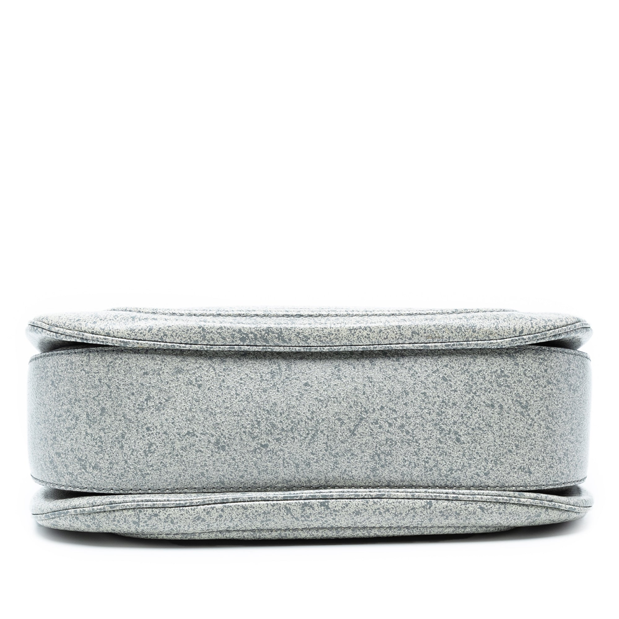 Large Speckled Leather New Bamboo Top Handle Bag