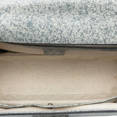 Large Speckled Leather New Bamboo Top Handle Bag